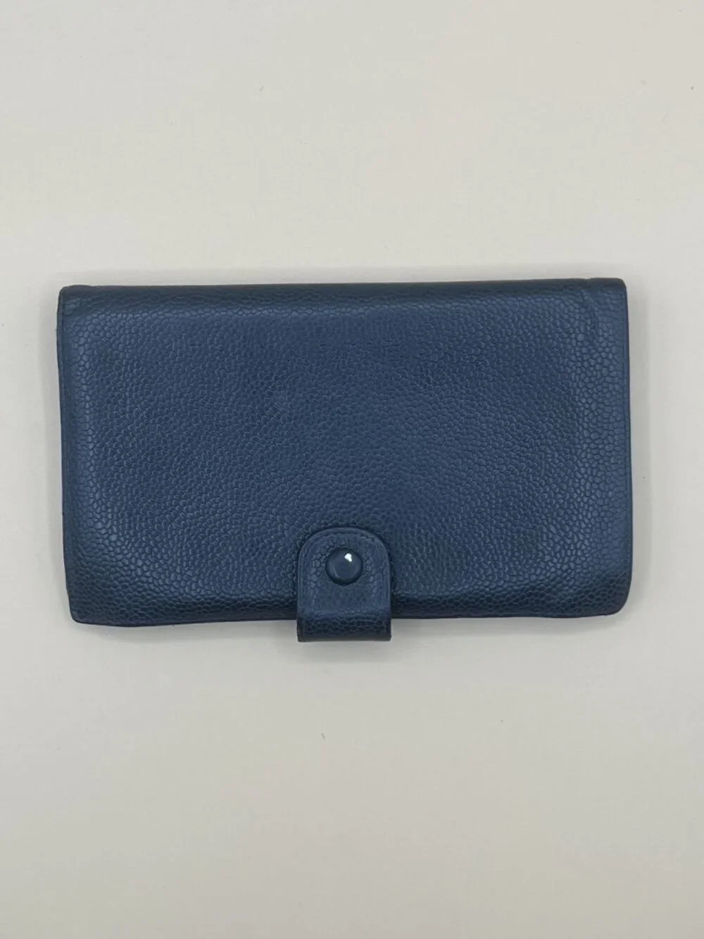 Chanel Timeless CC Long Bifold Wallet Black Caviar Leather Serial Sticker Snap T